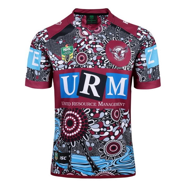 Maillot Rugby Manly Sea Eagles Indígena 2017 2018 Rouge